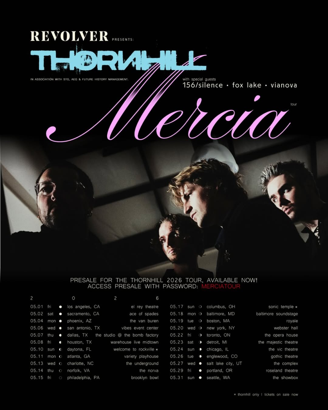Thornhill The Mercia Tour Poster 2026